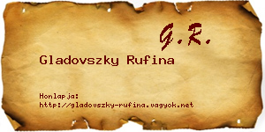 Gladovszky Rufina névjegykártya